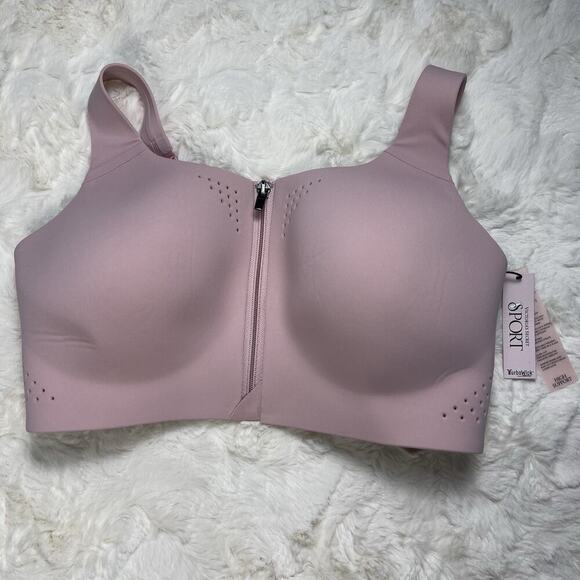 Victoria's Secret Other - Victoria’s Secret Pink Featherweight Max Sports Bra Zip Front Strappy Back 36D